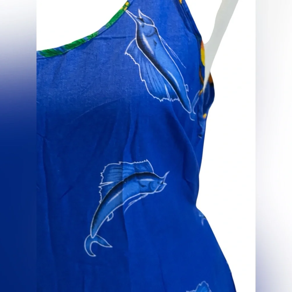 Blue Beach Midi‎ Dress or Beach Coverup